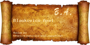Blaskovics Axel névjegykártya